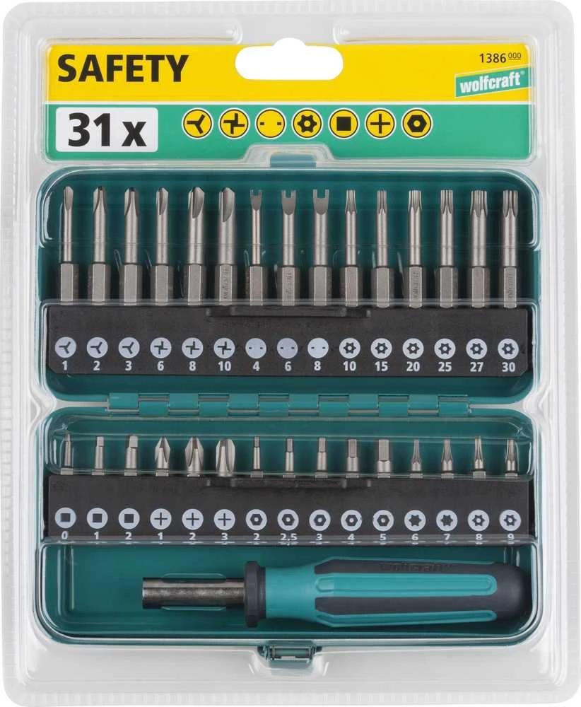 Atsuktuvų rinkinys su antgaliais Wolfcraft 1386000 - 30 vnt