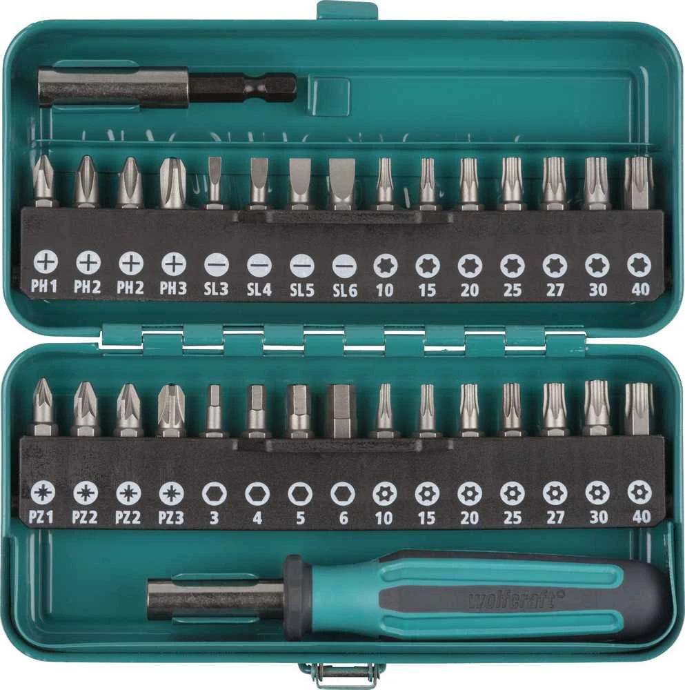 Atsuktuvų su antgaliais rinkinys Wolfcraft 1388000 - 30 vnt