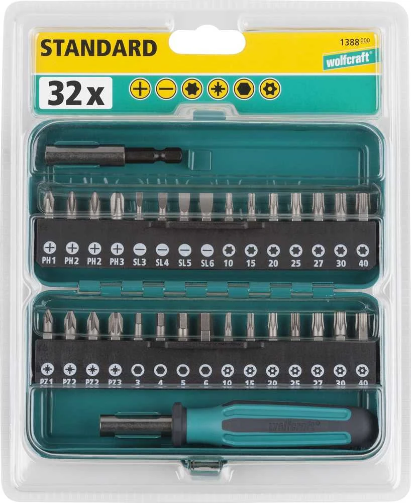 Atsuktuvų su antgaliais rinkinys Wolfcraft 1388000 - 30 vnt