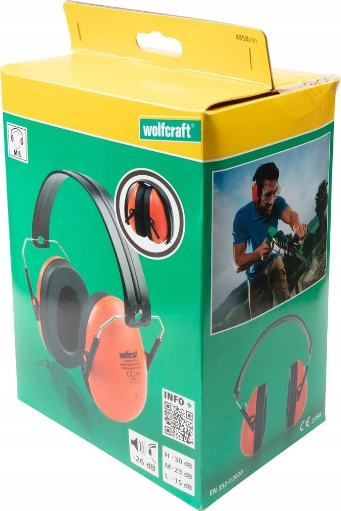 Wolfcraft apsauginės ausinės pakuotėje