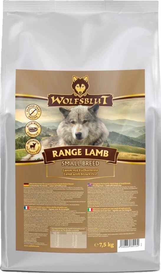 Wolfsblut Dog Range ėriena Adult Small - su ėriena ir ryžiais 7,5kg