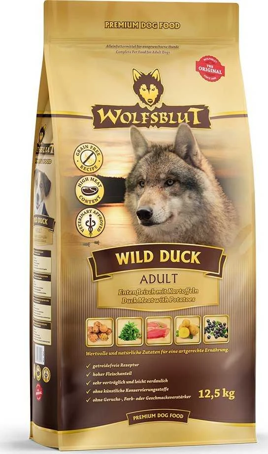 WOLFSBLUT Wild antiena antiena with potatoes – sausas Maistas šunims – 12,5kg