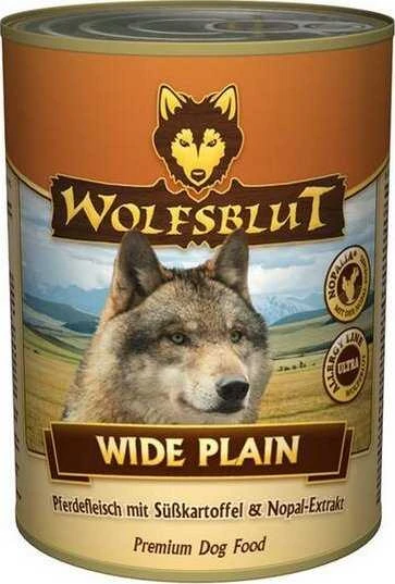 WOLFSBLUT Wide Plain Horse meat with sweet potatoes – drėgnas ėdalas šunims – 395g