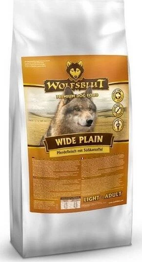 WOLFSBLUT Wide Plain Light Horse with sweet potatoes – sausas Maistas šunims – 12,5kg