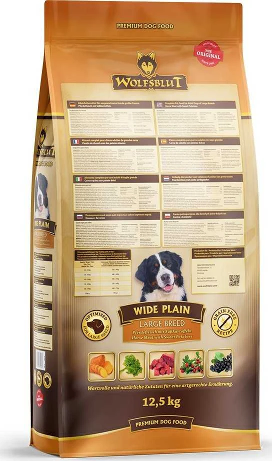 WOLFSBLUT Wide Plain Horse – sausas Maistas šunims – 12,5kg