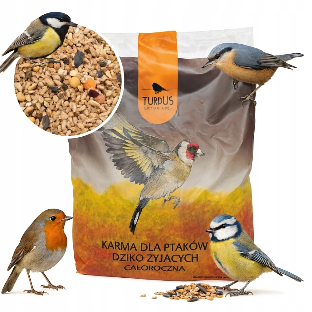 Karmnik Ekologiška medinė lesyklėlė „Woodok“ + paukščių lesalas 1kg