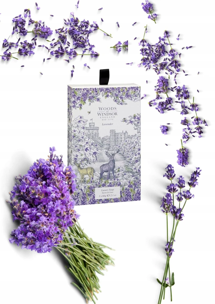 Set Trio Woods Of Windsor Lavender Cleaning Lavender Massage Soap Bar Shea butter, 3 vnt., 60 g