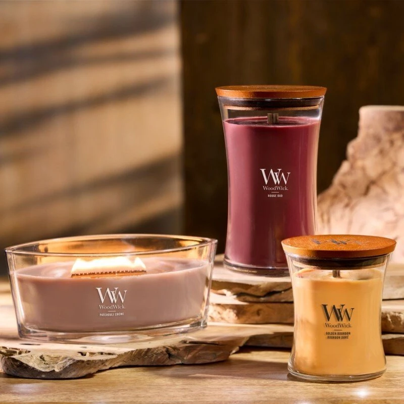 WoodWick Patchouli kreminė elipsė 453,6g
