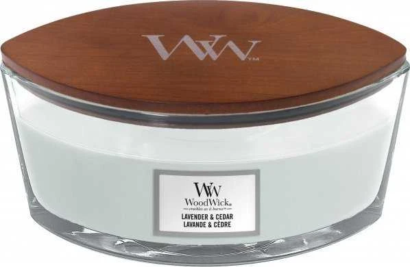 WoodWick Aromatinė žvakė (Lavender & Cedar), 453,6 g