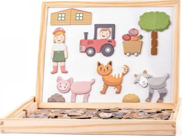 WOODYLAND dvipusė magnetinė lenta su gyvūnais 91214 12148