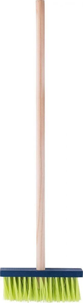 Woody 91887 Medinis / plastikinis sodo įrankis - šluota (100 cm) vaikams nuo 3 metų geltona/raudona