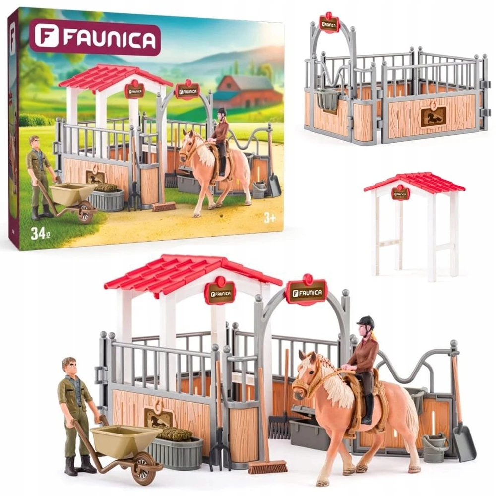 WOODYLAND FAUNICA Mažas arklidės arkliukas + priedai. 96038 60385