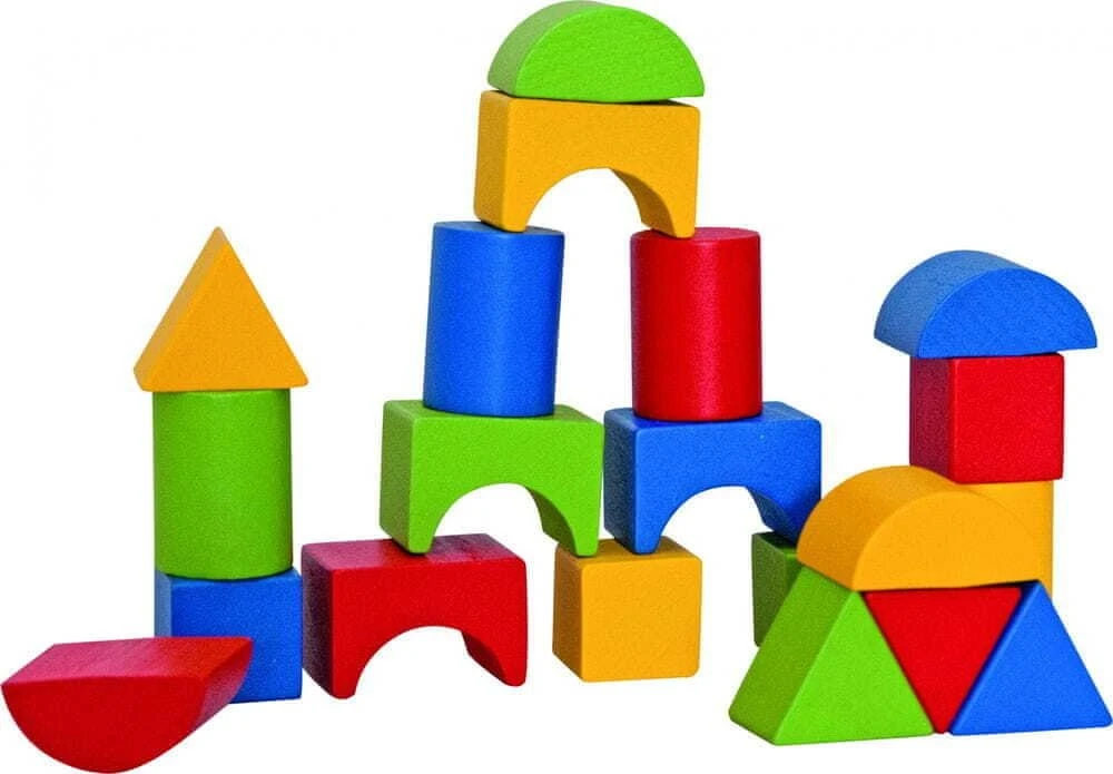 Dėlionė Woody 90001 Eco Wooden Mokomosios spalvos formos rūšiavimo dėžės konstruktorius (20vnt) vaikams nuo 2 metų (16x16cm)