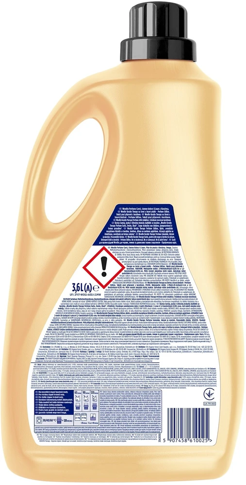 Woolite SKALBIMO PRIEMONĖ WOOLITE TAMSIONS SPALVOMS IR DŽINSAMS SU KERATINU 3,6 L
