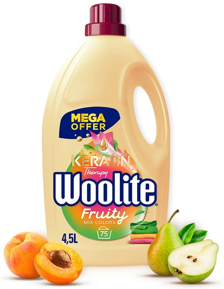 Woolite Vaisių skonio dažams su keratinu 4,5 l / 75 skalbimai
