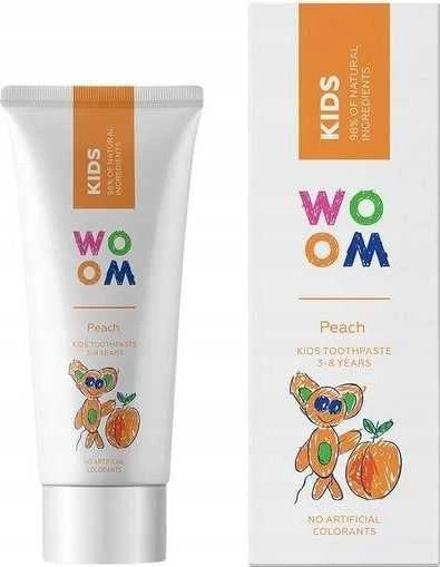 Woom Natūrali vaikų dantų pasta 3-8 metų vaikams Persikas 50ml