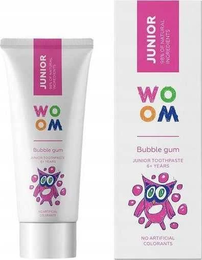 Woom Junior natūrali dantų pasta vaikams nuo 6 metų Bubble Gum 50ml