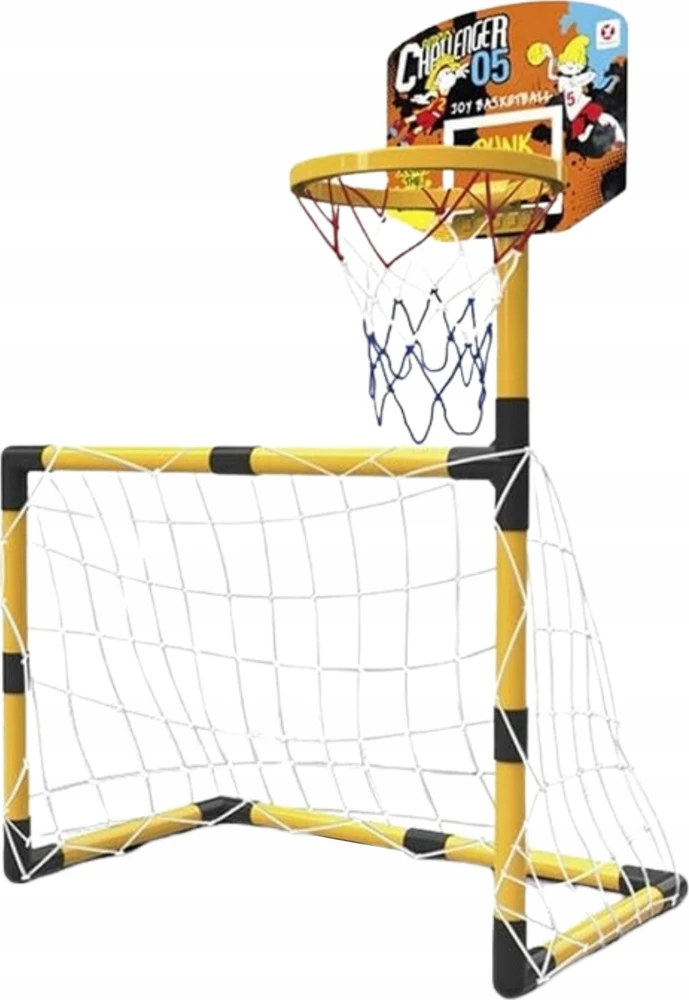 2in1 Krepšinio rinkinys ir Futbolo vartai + kamuoliai ir pompa, WOOPIE