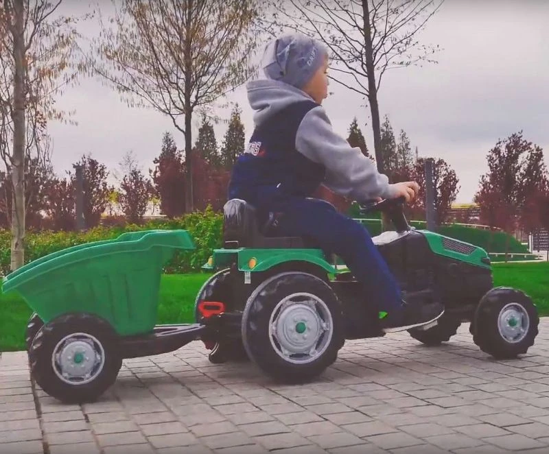 Vaikiškas pedalinis traktorius WOOPIE Farmer GoTrac su tyliais ratais