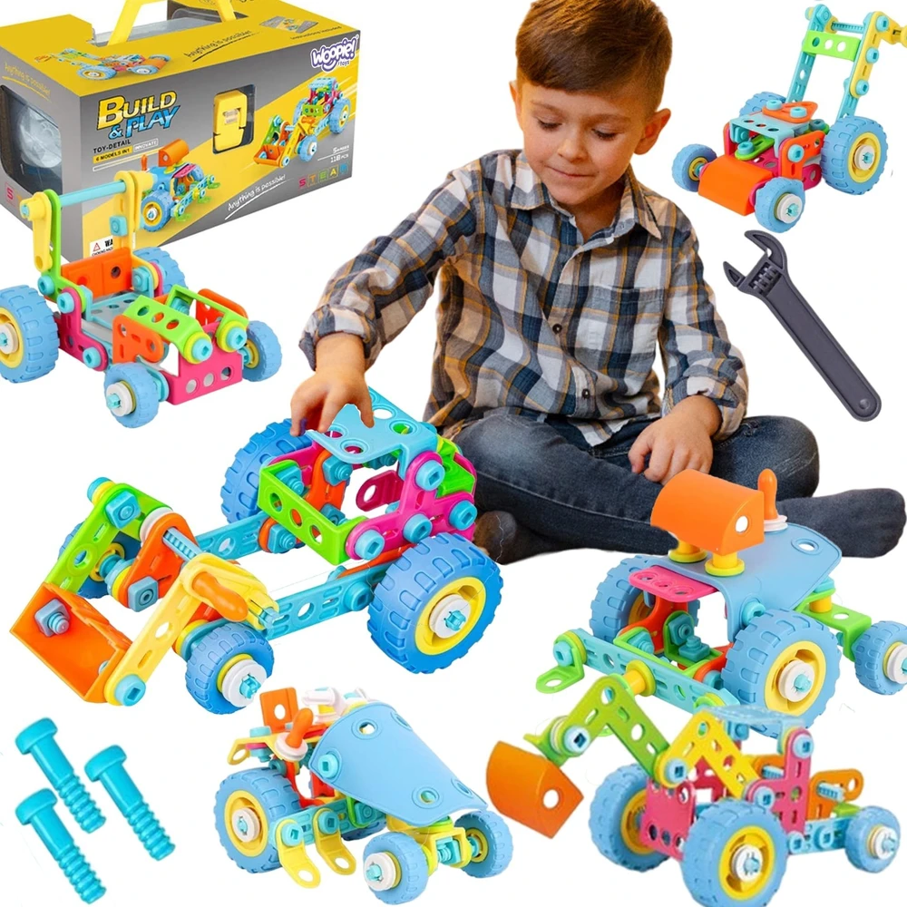 Konstruktorių rinkinys 6 in 1 transporto priemonės WOOPIE 118 detalių STEM