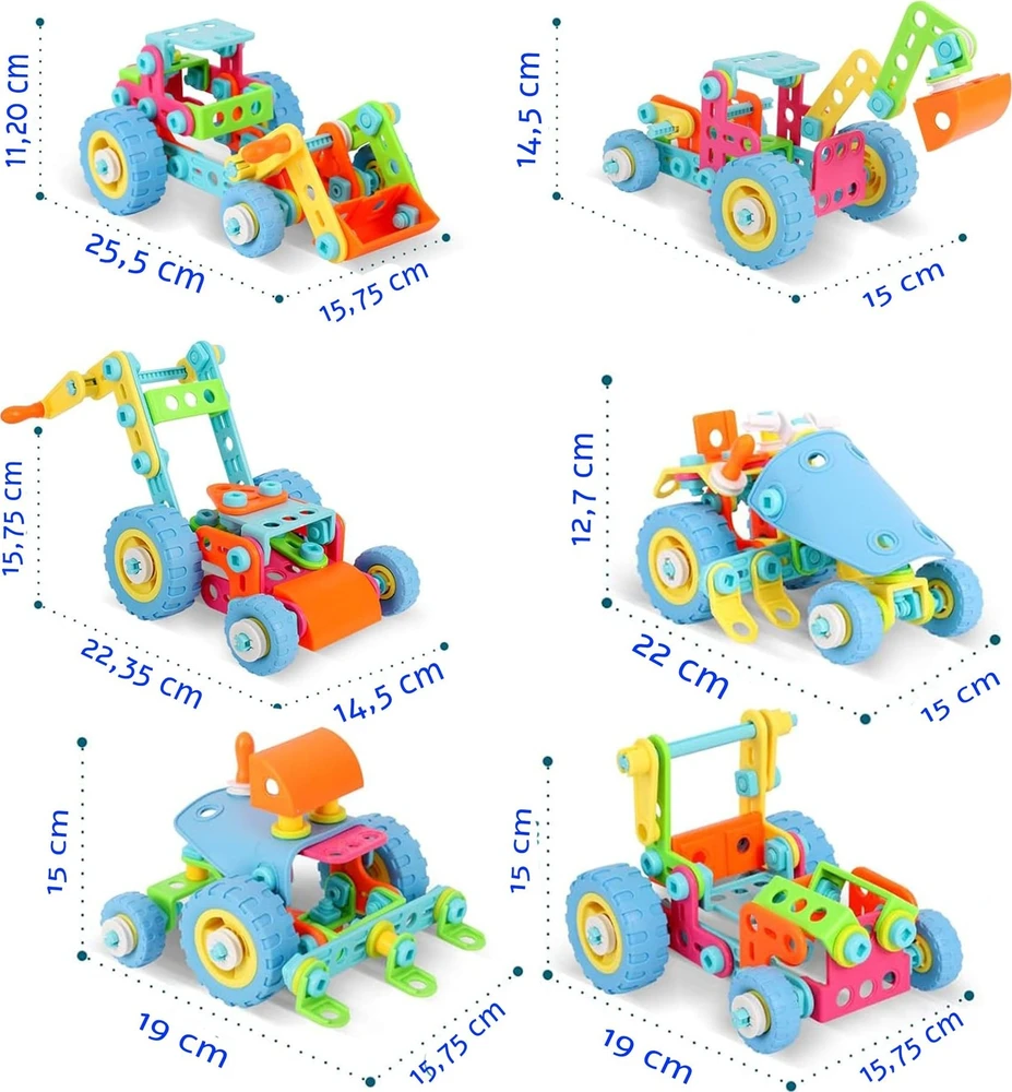 Konstruktorių rinkinys 6 in 1 transporto priemonės WOOPIE 118 detalių STEM