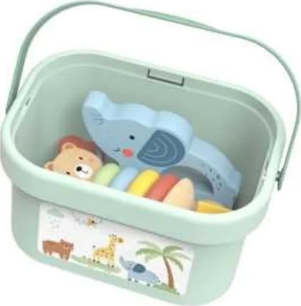 Woopie Tooky Toy Medinis žaislas 3in1: formų rūšiavimo dėžė su lokiu ir dramblio traukimo žaislu