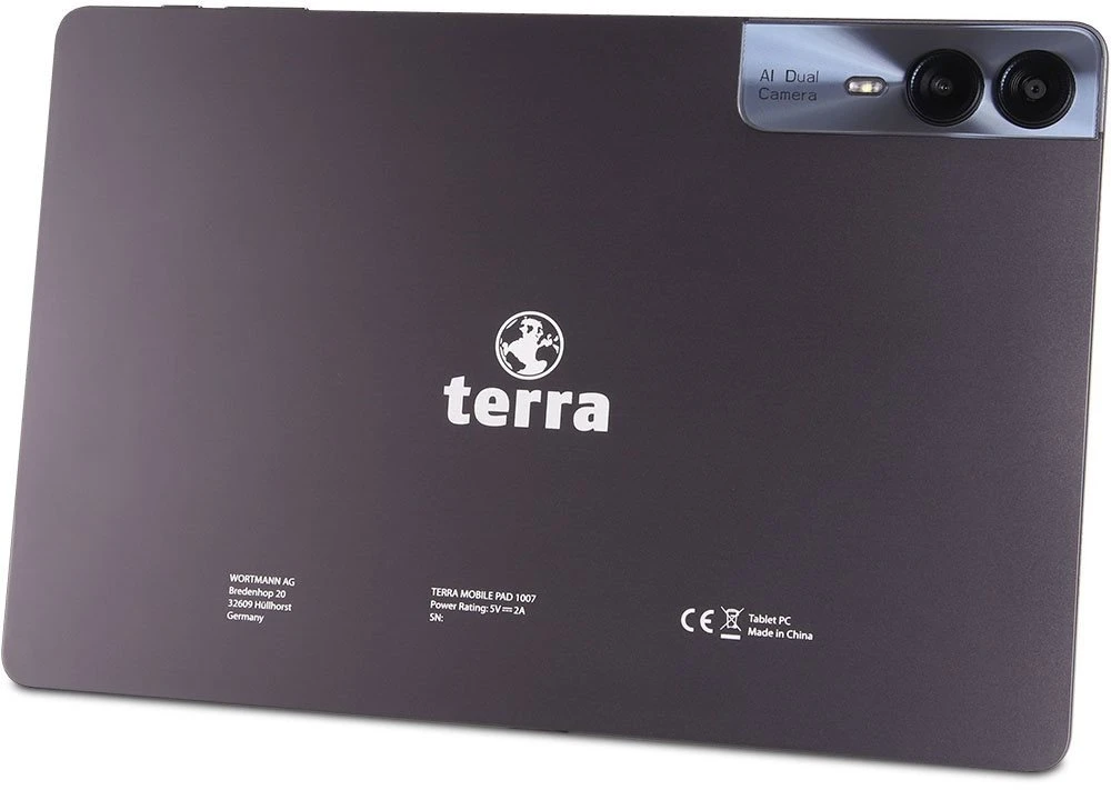 Planšetė Wortmann „TERRA PAD 1007“ 4G „Mediatek LTE“ 256 GB 27,8 cm (10,9 colio) 8 GB „Wi-Fi 5“ (802.11ac) „Android 14“ Pilka