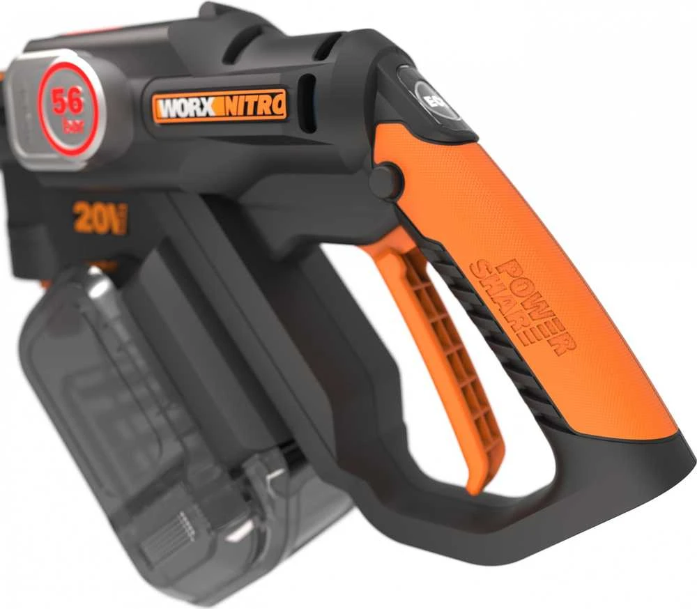 Worx akumuliatorinė plovykla Worx WG633E.9, 56bar, be akumuliatoriaus ir koroviklio