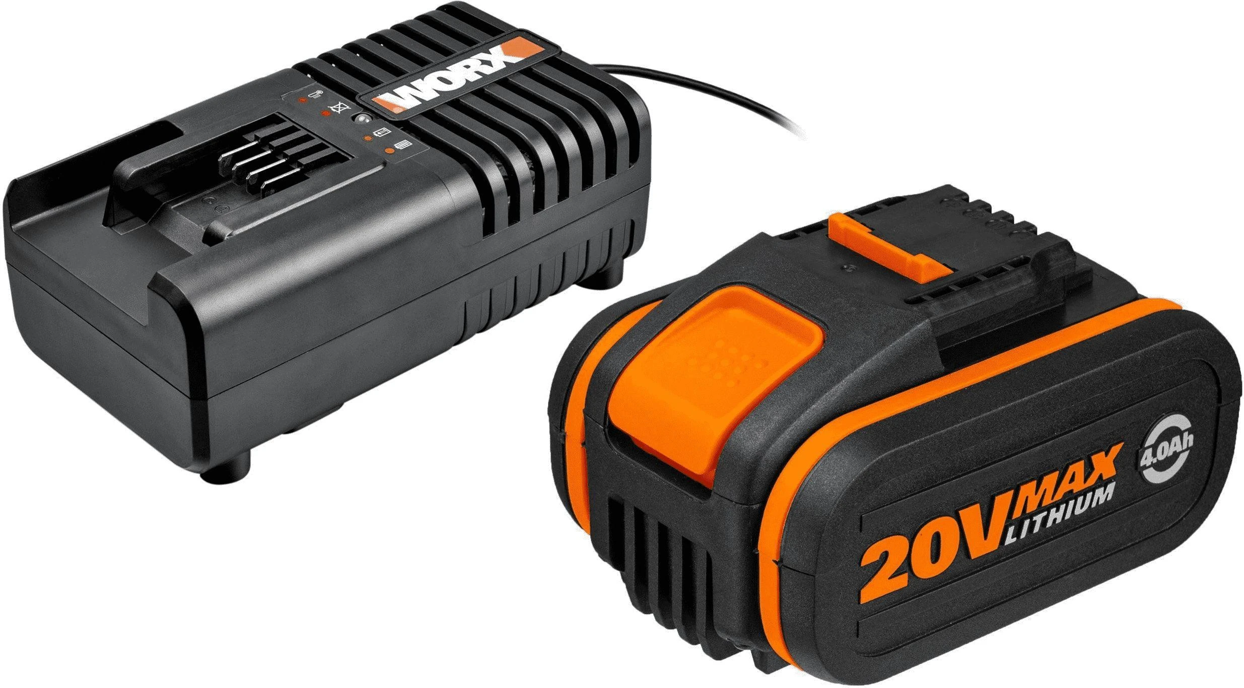 WORX akumuliatoriaus ir greitojo įkroviklio rinkinys 20 V 4 Ah Li-Ion WA3604