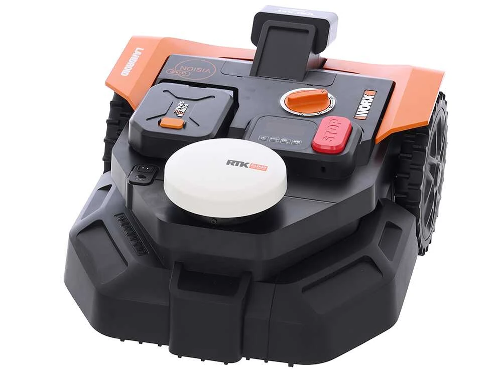 Vejos robotas Worx Vision Cloud WR305E, RTK navigacija, 2WD, be ribinio laido, iki 500 m², su akumuliatoriumi
