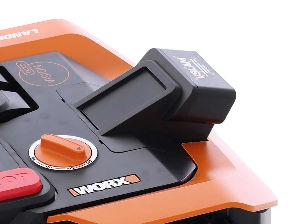Vejos robotas Worx Vision Cloud WR305E, RTK navigacija, 2WD, be ribinio laido, iki 500 m², su akumuliatoriumi