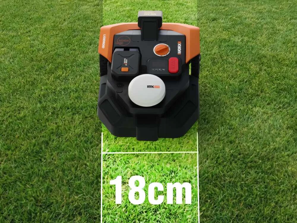 Vejos robotas Worx Vision Cloud WR305E, RTK navigacija, 2WD, be ribinio laido, iki 500 m², su akumuliatoriumi