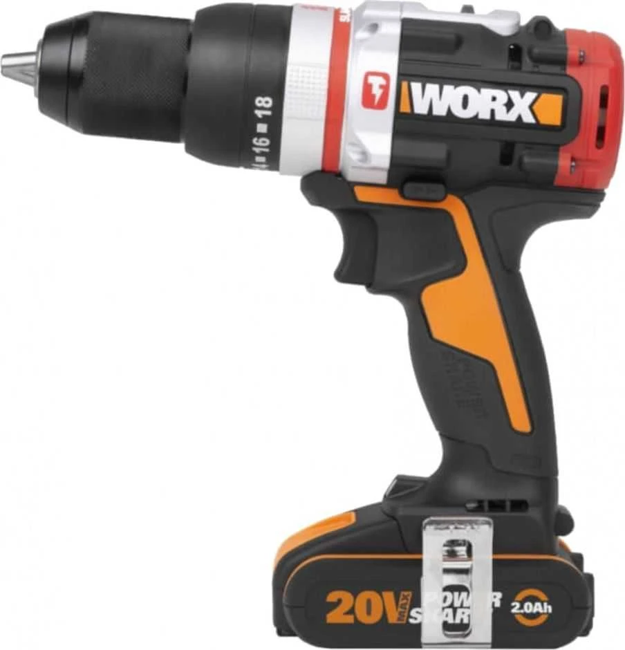 Worx WX354 gręžtuvas 20 V, 2 x 2 Ah baterija