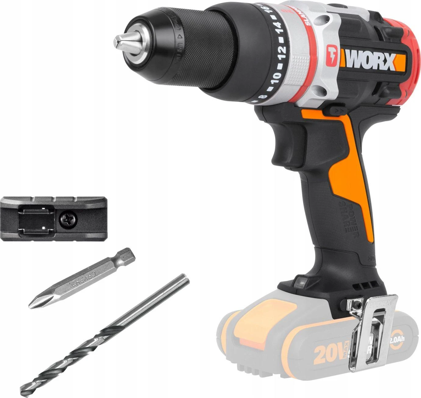Worx WX354.9 gręžtuvas su priedais