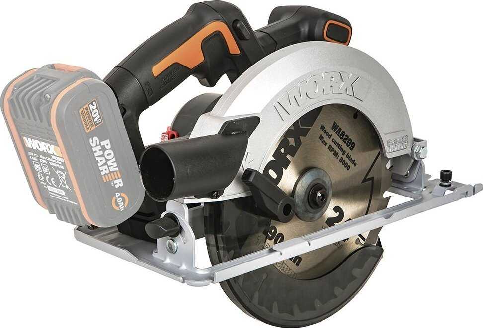 Worx WX520.9 diskinis pjūklas 20 V 190 mm