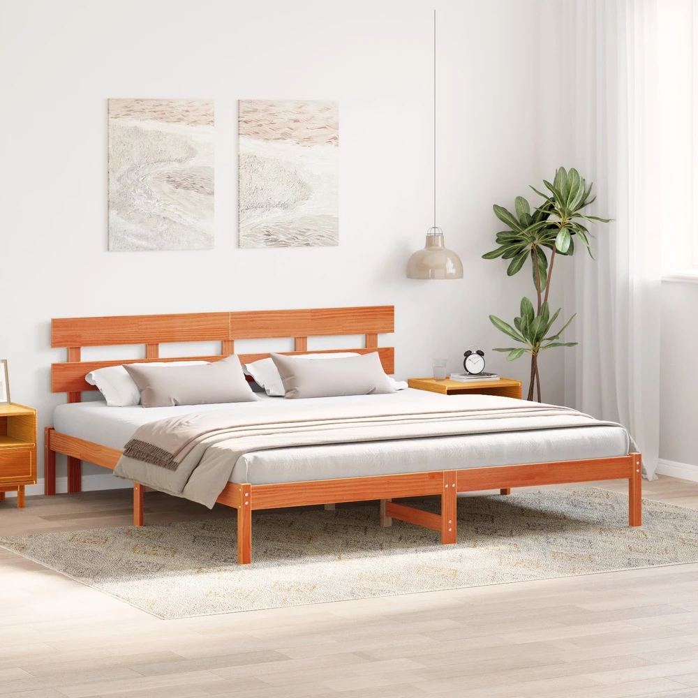 Lovos rėmas Ruda 180 x 200 cm Pušies medienos masyvas