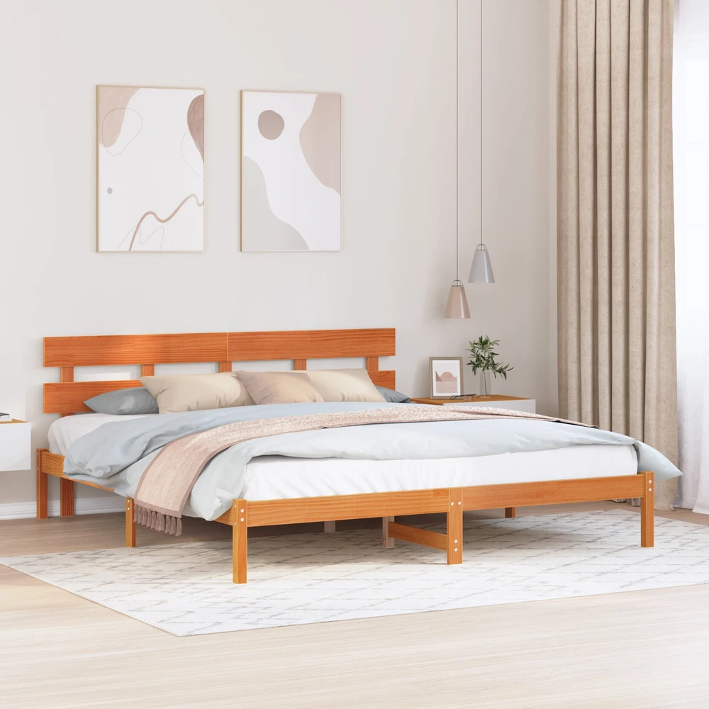Lovos rėmas Ruda 180 x 200 cm Pušies medienos masyvas