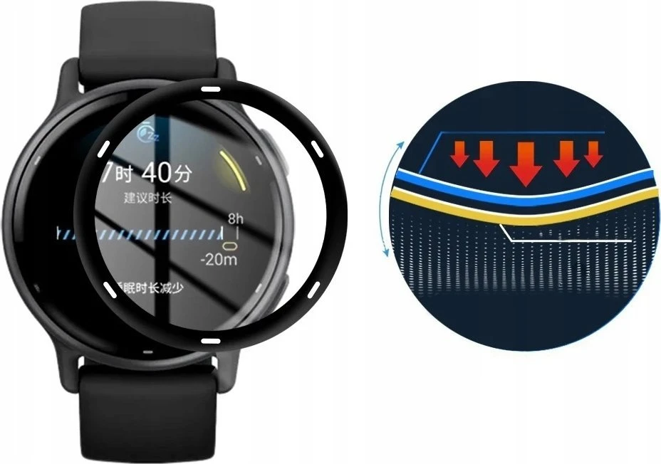 Wozinsky Full Glue Apsauginis stiklas Garmin Vivoactive 5 (2 vnt.)