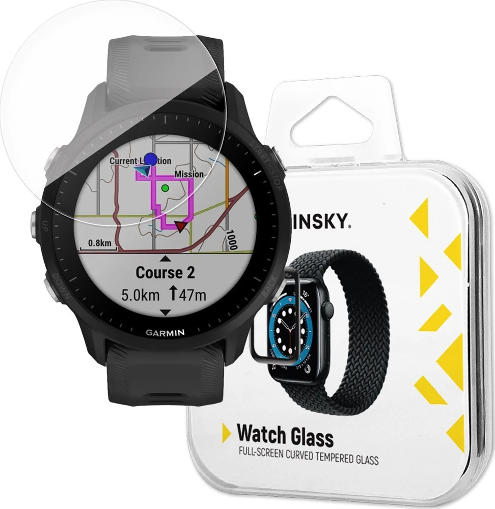 Wozinsky Full Glue Apsauginis stiklas Garmin Forerunner 165 (2 vnt.)
