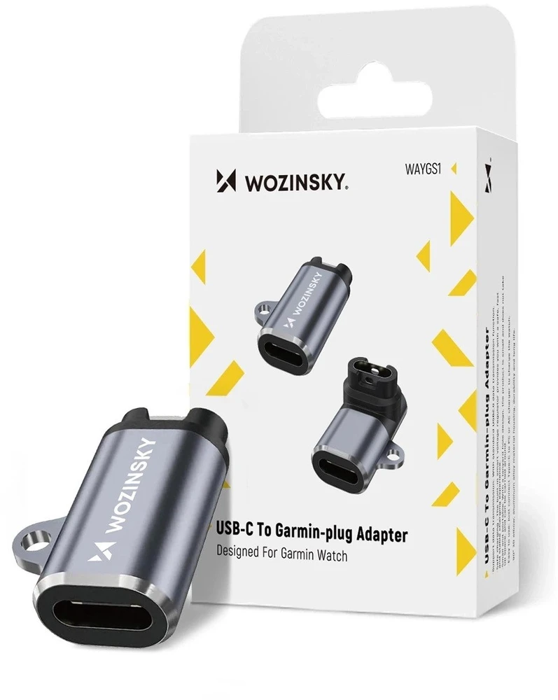 Wozinsky WAYGS1 USB-C Adapteris for Garmin Išmanusis laikrodis – pilkos spalvos