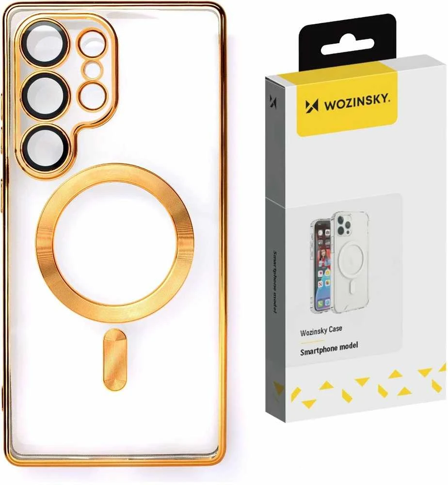 Dėklas Wozinsky Electroplated Magsafe Samsung Galaxy S24 FE – dėkals telefonui aukso spalvos