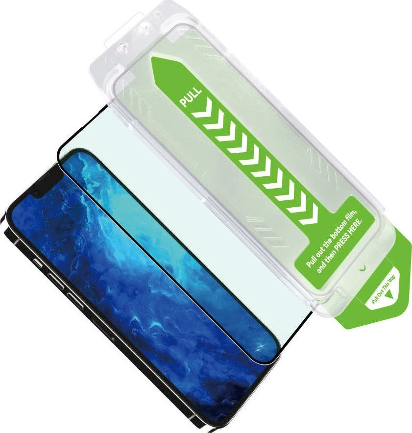 Wozinsky Grūdintas stiklas 9H su ramką montażową do iPhone 14 Plus Premium Glass juoda