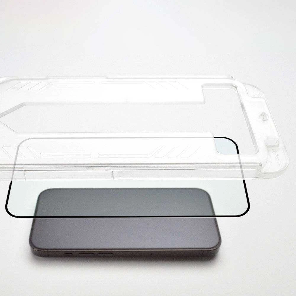 Wozinsky Grūdintas stiklas 9H su ramką montażową do iPhone 14 Pro Max Premium Glass juoda
