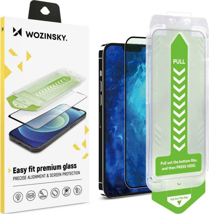 Wozinsky Grūdintas stiklas 9H su ramką montażową do iPhone 14 Pro Max Premium Glass juoda