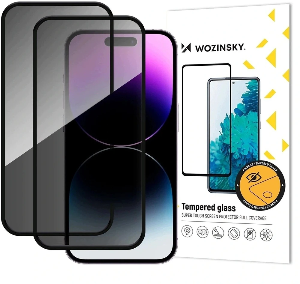 Wozinsky Privatumo stiklas grūdintas stiklas iPhone 18 Pro - 2 vnt.