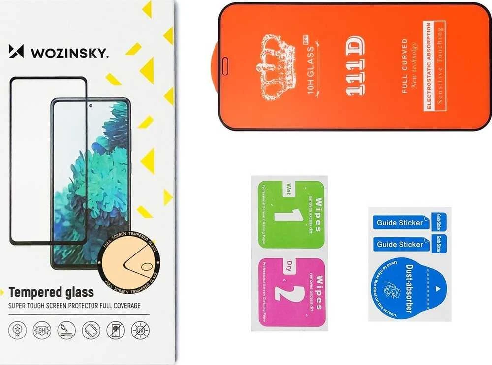 Wozinsky Durable grūdintas stiklas 9H viso ekrano Samsung Galaxy M53 5G su rėmeliu Case Friendly juoda