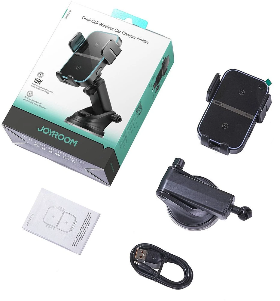 Joyroom JR-ZS246 S indukcinio įkroviklio laikiklis prietaisų skydeliui – juodas