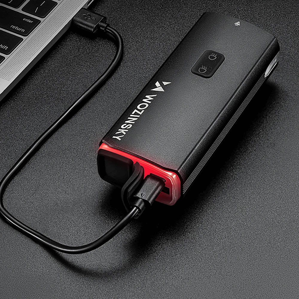 Wozinsky priekinis dviračio žibintas + USB-C kabelis (3000 lm) – juodos spalvos