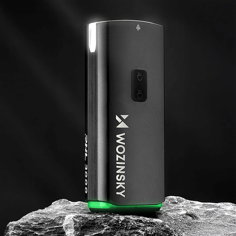Wozinsky priekinis dviračio žibintas + USB-C kabelis (3000 lm) – juodos spalvos
