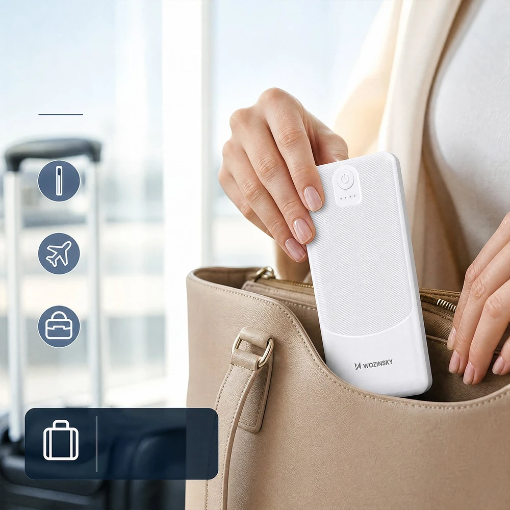 Wozinsky Powerbank Wpower WPBBK-3 10000 mAh 10 W 2x USB-A 2A - baltas (5907769387739)